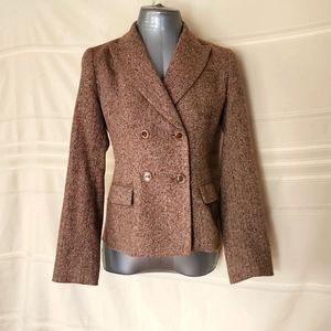 Talbots Wool Herringbone Double Breasted Blazer